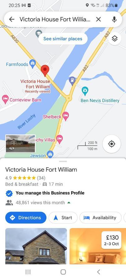 Victoria House Bed And Breakfast Fort William Eksteriør billede